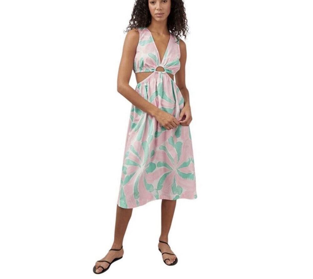 RAILS Rizo Watercolor Candy Mint Cutout Midi Dress Sz S NWT Retail $228 Beachy